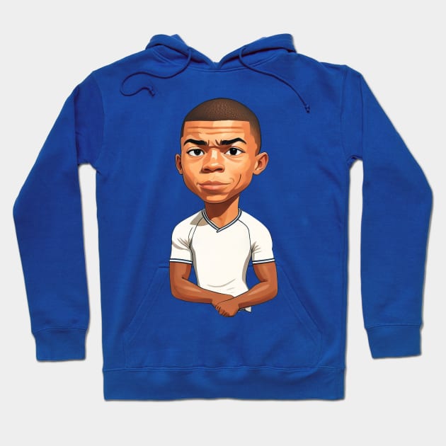 Mbappe Soccer Player Cartoon Hoodie by HarlinDesign